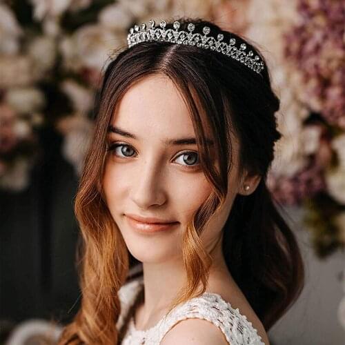 Bride Crown Bridal Headpiece Rhinestone Tiaras and Crowns Headband For Women Wedding Bridal Princess Crown Girls Hair Jewelry