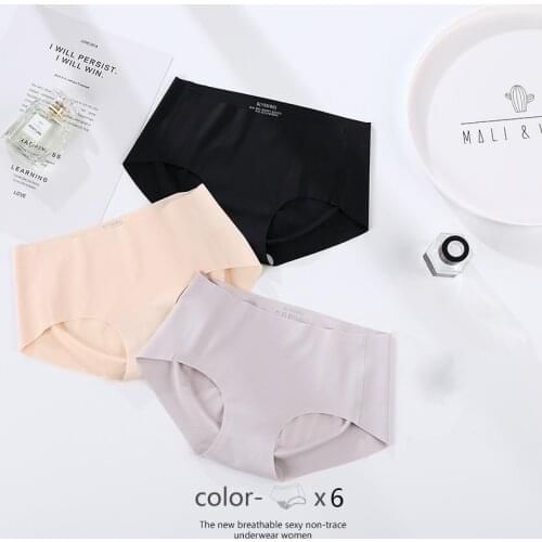 M-XXL Panties For Women Seamless Panty Set Solid Invisible Underwear Sexy Low Waist Briefs Womens Underpants Lingerie 2 Pcs