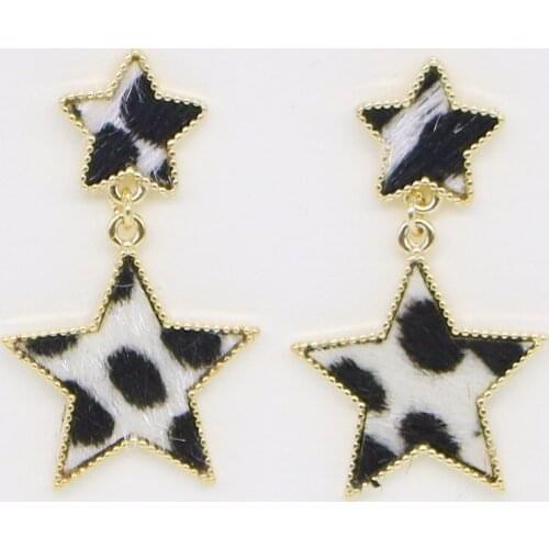 1 Pair Fashion 2018 Ladies Alloy Artificial Fluff Star Shape Multiple Colour Drop Earring For Women Jewelry Girls Gifts Earring