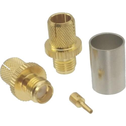 1Pcs Connector SMA female jack crimp RG5 RG6 5D-FB LMR300 cable RF Coaxial straight