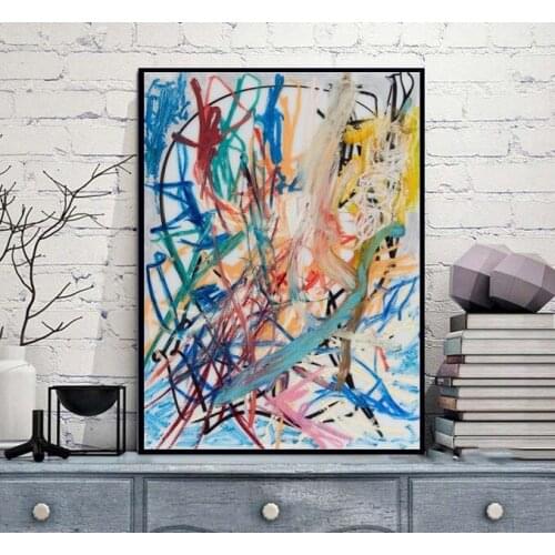 100% Hand Painted Abstract Art Graffiti Artworks s Abstractt Painting on Canvas for Sitting Room