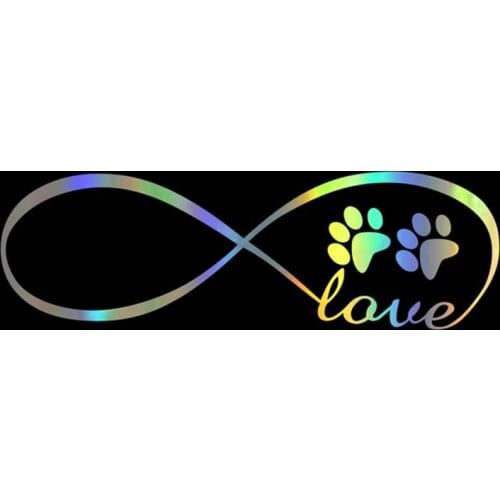 2pcs 13*4cm window Sticker Vinyl Dog Footprints LOVE Stickers On window Funny Decal Motorcycle Stickers window Styling