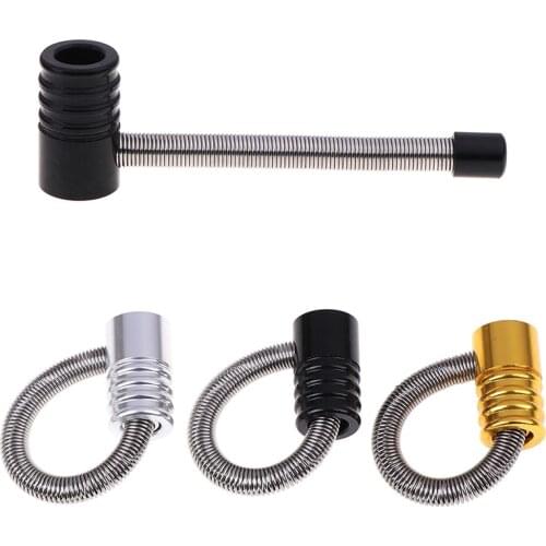 78MM Mini Portable Creative Spring Metal Pipe Aluminum Foldable Spring Metal Pipe Smoking Tobacco Pipe Foreign Trade Pipe
