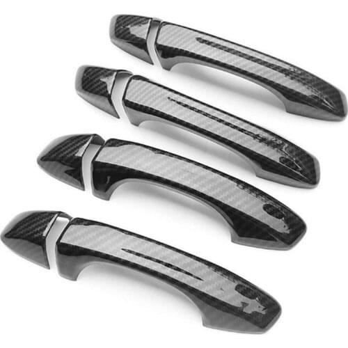 AU04 -Carbon Fiber Car Side Door Handle Cover Trim Sticker for Skoda Octavia A7 Golf 7 2014-2018
