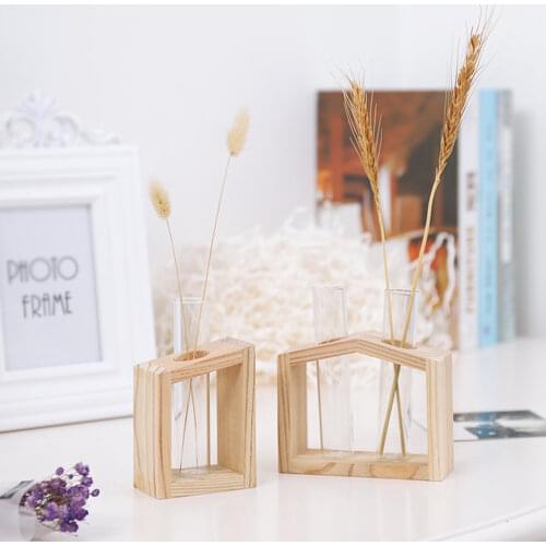 Household Hydroponic Transparent Glass Test-tube Vase Flower Bud Vase Tabletop Indoor Plant Pot Glass Terrarium Container