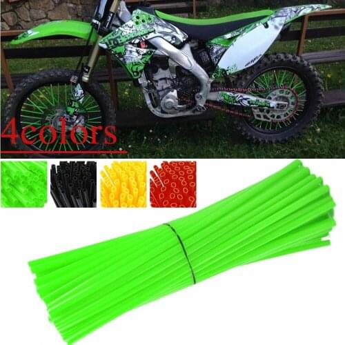 72pcs/set Motorcycle Dirt Bike Spoke Skins Covers Wraps Wheel Rim Guard Protector Motorbike Decals Accessories