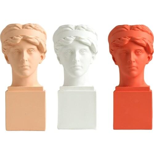 Home Decor Resin Vase Flower Pot Statue European Style Home Decoration Room Decor Sculpture Art Makeup Brush Pen Holder Display