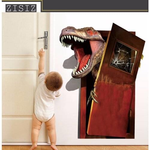 HOT Cartoon 3d dinosaur pvc wall stickers removable decals for children bed room living room home wall art decor diy kids gift