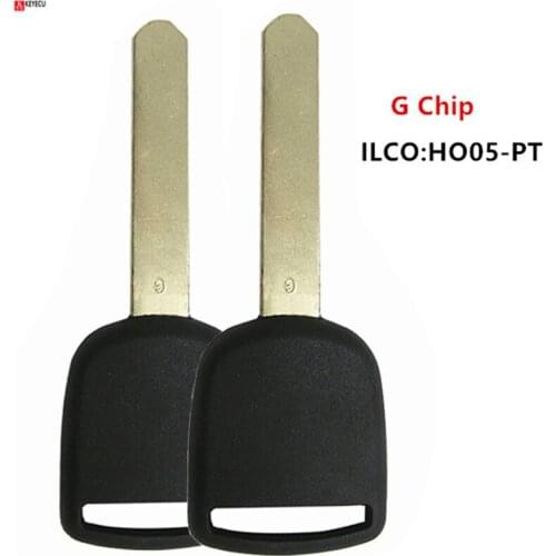 Keyecu 2 PCS New Transponder Key for Honda Accord Civic CRV Fit HR-V Accord Crosstour 2015 G Chip Dot Ignition ILCO:HO05-PT