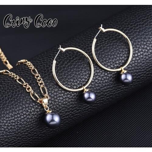 Hawaiian Polynesian Necklaces Jewelry Sets Fashion Zinc Alloy Figaro Chain Pendant Necklace New Design Earring Set for Women New