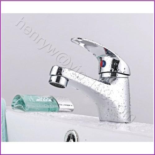 L15160-Luxury Chrome Finish Deck Mounted Brass Basin Single Lever Basin Tap