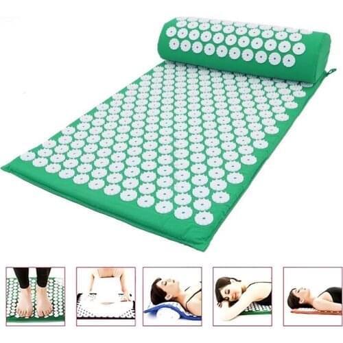 Massager (appro.67*42cm)Cushion Shakti Mat Acupressure Relieve Back Body Pain Spike Mat Acupuncture Massage Mat with Pillow