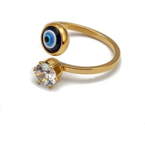 Stainless Steel Turkey Blue evil Eye Rings For Women Men Party Jewelry Fashion Ring