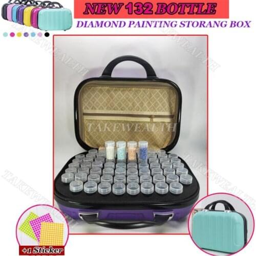 New 132 Bottles 7 Candy Colors Storage Handbag Diamond Painting Accessories Diamond Diamond Embroidery Tool Household Items