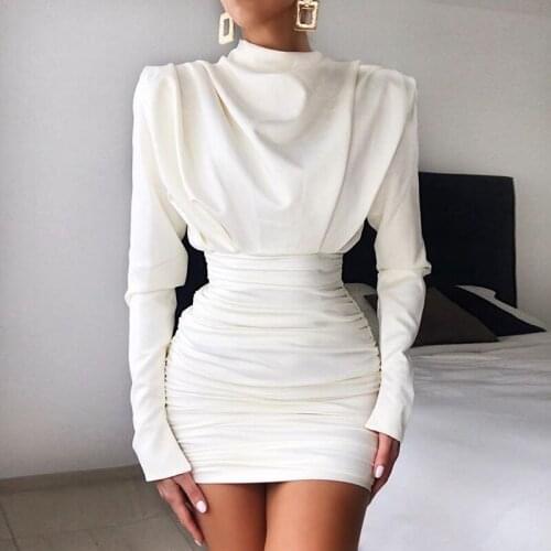 2021 Autumn and Winter New Womens Fashion Long-Sleeved Slim Plus Size Dress Trendy Sexy Short Skirt