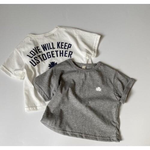 2021 new arrival girls boys summer short sleeve casual cotton kids t-shirt