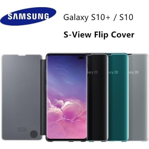 Original Samsung Mirror Smart View Flip Cover Case For Samsung Galaxy S10 / S10+ Plus Phone S-View LED Cases