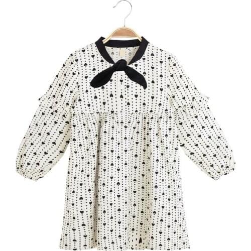 Girls dress casual childrens clothing spring and autumn new long sleeve tide peach heart casual kids clothes