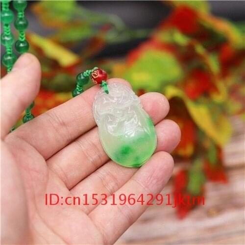 Green Jadeite Pendant Hand for Natural Double-sided White Necklace Pixiu Women Charm Jade Fashion Amulet Carved Jewelry Gifts