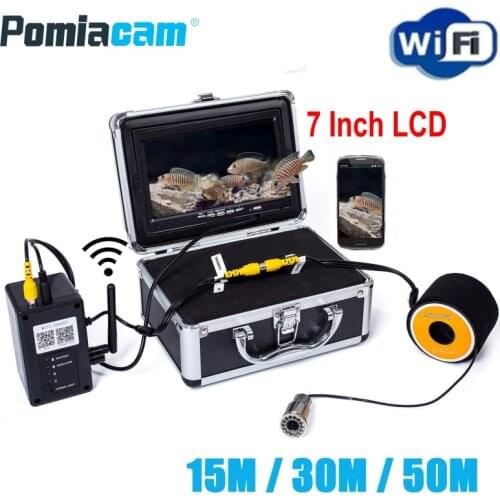 WF13W 15M 30M 50M WIFI Fish Finder Video Camera 7 Inch LCD Monitor HD 1000TVL Underwater Ice Fishing Camera For IOS Android APP