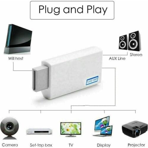 Portable Wii To HDMI-compatible Wii2 HDMI-compatible Full HD Converter Audio Output Adapter For PC HDTV Monitor Display