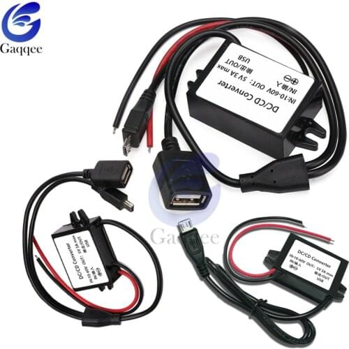 12V Power Converter For Car Battery Micro Mini USB Isolate Step Down Buck Converter Power Supply Modul Low Heat Auto Protection