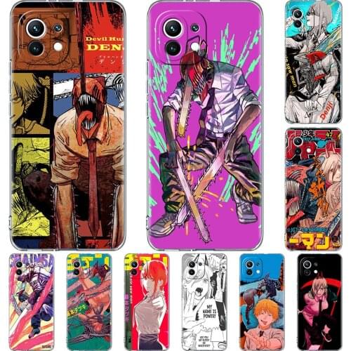 Clear Case for Xiaomi Mi Poco X3 NFC M3 11 10T Lite Phone Soft Cover Note 10 Pro 9T Transparent Celular Capa Anime Chainsaw Mans