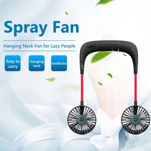 Lazy Hanging Neck Fan Adjustable Portable Air Mister USB Charge Cooling Spray Fan for Indoor Outdoor Use Air Cooler Conditioner