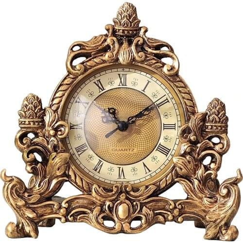 Christmas European clock creative resin clock vintage living room fashion ornaments bedroom luxury tabletop mute clocks and wat