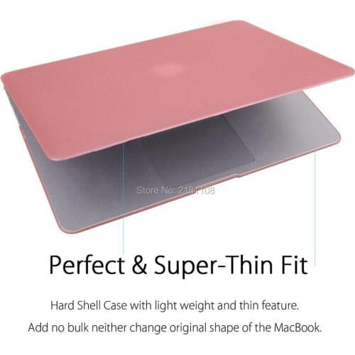 Ultra-Thin Metallic Rose Gold Glossy Hard Case + Keyboard Cover Skin for Macbook Air 11 13" Pro 16 A2141 15" A1932 A1706/A1707
