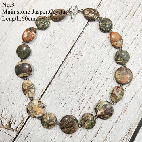 LiiJi Unique Stocksale Necklace Earth color Jaspers Green jades Necklace Only 1PCS each stock