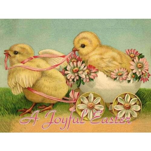 Vintage Fluffy Yellow Chicks a Joyful Easter Greeting Home Bar Pub Kitchen Restaurant Wall Deocr Plaque Signs