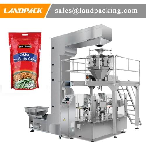 High Precision Fried Onion Stand Up Pouch Doypack Packing Machine With Multihead Weigher