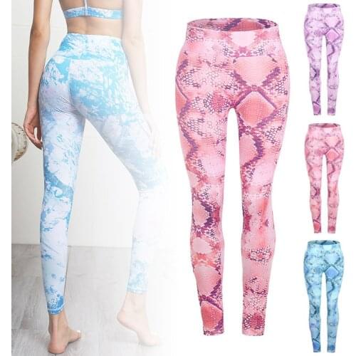 Women High Waisted Yoga Pants Snake Elastic Sports Trouser Full Length Comfortable Legging Fitness Leginsy Damskie Pantalones