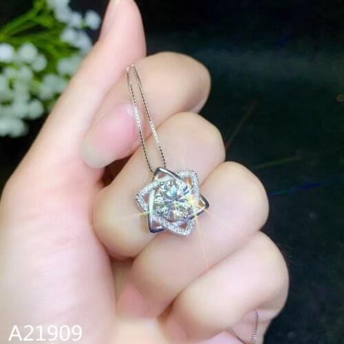 KJJEAXCMY Boutique Jewels 925 Sterling Silver Inlaid Mosang Diamond Gem Female Necklace Pendant Uupport Test