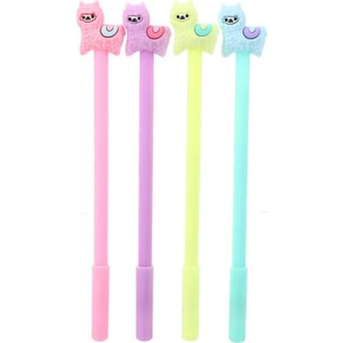 1pcs Alpaca Gel Pens 0.5mm Stationary Cartoon Gel Pen Novelty Cute Pens Writing Pen Kawaii School Supplies Kawaii Stationery