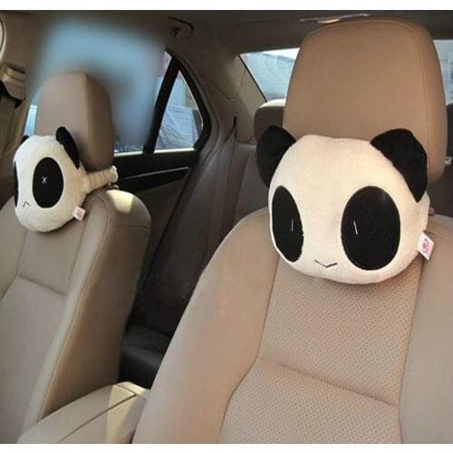 1 pc Cute Cartoon Panda Auto Car Neck Rest Cushion Headrest Pillow Mat Neck Rest Headrest Pillow Car Accessories