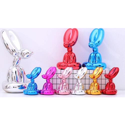10cm Plating Balloon Dog Statue Resin Sculpture Home Decor Modern Nordic Home Decoration Accessories Living Room Animal Figures