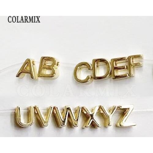 26 pieces Tiny letter pendants 26 letters golden jewelry charm pendants Accessories for jewelry making tiny charm9649