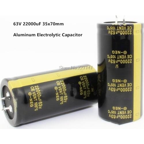 63V 22000uF 35X70mm Aluminum Electrolytic Capacitor High Frequency Low impedance -40 - 105C/-40 - 221F Through Hole Capacitor