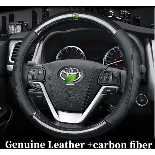 Car Genuine Leather Steering Wheel Covers for Toyota Allion Auris Avalon Aygo Vios Vitz Yaris Mark X Hilux corolla altis RUSH