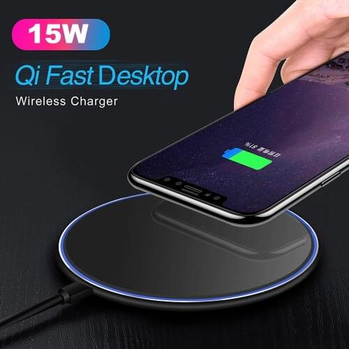 15W Wireless Charger for iPhone 12 11 Xs Max XR 8 Plus Fast Charging Pad for Samsung Note HUAWEI Aluminum Alloy charger