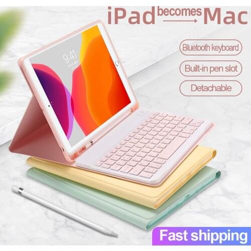 For iPad Pro 11 Case With Bluetooth Keyboard And Mouse For iPad Air 1 2 3 Pro 9.7 10.5 10.2 Cover With Spanish Wireless Keyboard