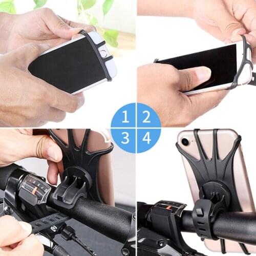 CKAHSBI Bicycle Phone Holder For Mobile Phone Holder Bike Handlebar Silicone Motorcycle Bike Handlebar Stand Mount Bracket New
