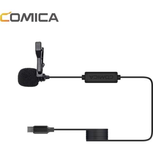 Comica CVM-V01SP(UC) Lavalier Microphone Clip-on Omnidirectional Mic Super Shielding for Type-C Interface Smartphones Mic