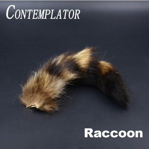 CONTEMPLATOR 1pc Fly Tying American Raccoon Tail Fluffy Fur Streamers Salmon Flies Stiff Guard Hairs For Dubbing Shrimp Feelers