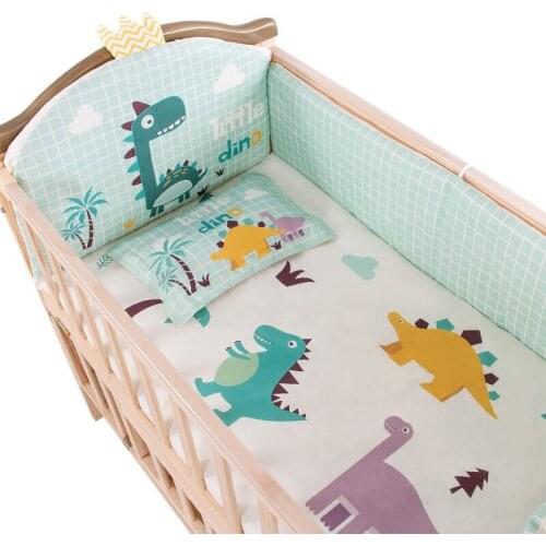 Baby Bed Bumper Bedding Five-piece Protective Fence Removable And Washable Anti-Clamp Hand Soft Bag Cotton Baby Bedding Set