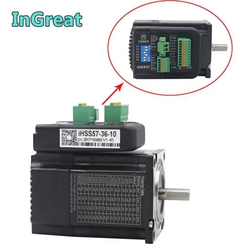 JMC Closed Loop Motor Driver 1Nm All- In- One Integrated NEMA23 57mm 36VDC 1500rpm 2Phase DSP Hybrid Encoder Easy IHSS57-36-10