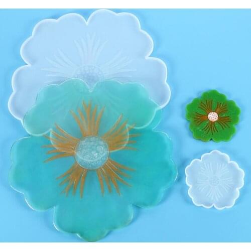 Flower Compote Coaster Resin Mold DIY Handmade Crystal Epoxy Mold Compote Tray Petal Silicone Mold