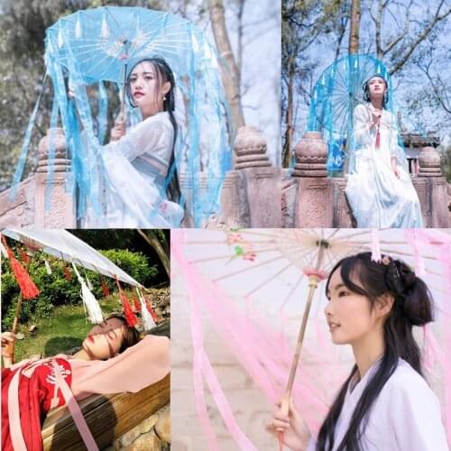 Cosplay Game Props Sword Cos Flower Loli Tassel Dance Hanfu Flower Umbrella parasol guarda chuva paraguas inverso sombrilla
